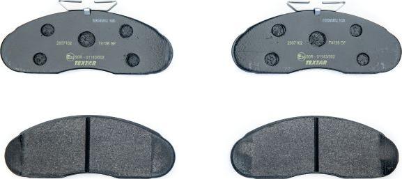 Textar 2907102 - Brake Pad Set, disc brake autospares.lv