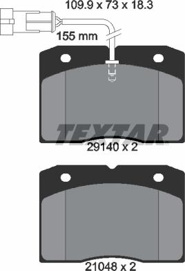 Textar 2914001 - Brake Pad Set, disc brake autospares.lv