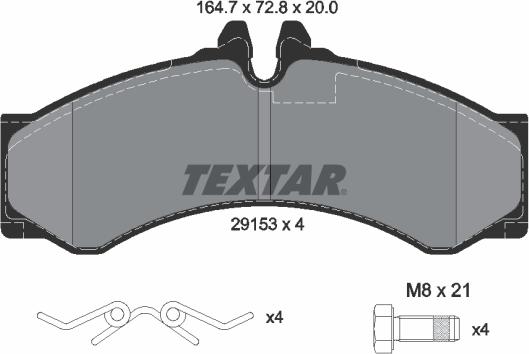 Textar 2915301 - Brake Pad Set, disc brake autospares.lv