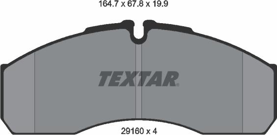 Textar 2916002 - Brake Pad Set, disc brake autospares.lv