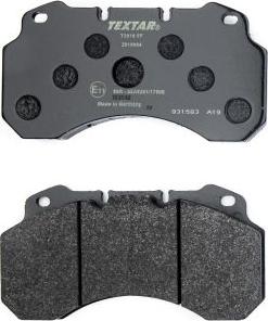 Textar 2910004 - Brake Pad Set, disc brake autospares.lv