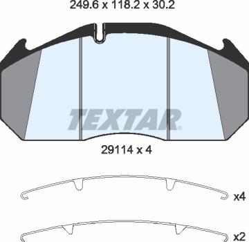 Textar 2911401 - Brake Pad Set, disc brake autospares.lv