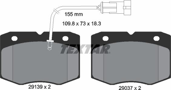 Textar 2913901 - Brake Pad Set, disc brake autospares.lv