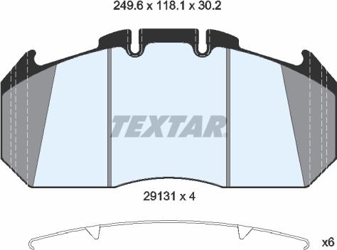Textar 2913111 - Brake Pad Set, disc brake autospares.lv