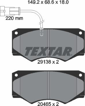 Textar 2913801 - Brake Pad Set, disc brake autospares.lv