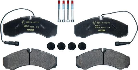 Textar 2912113 - Brake Pad Set, disc brake autospares.lv