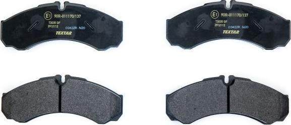 Textar 2912112 - Brake Pad Set, disc brake autospares.lv