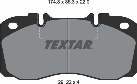 Textar 2912204 - Brake Pad Set, disc brake autospares.lv