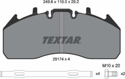 Textar 2917402 - Brake Pad Set, disc brake autospares.lv