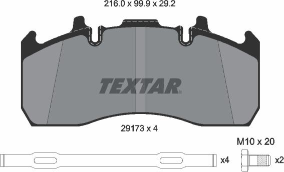 Textar 2917301 - Brake Pad Set, disc brake autospares.lv