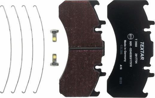 Textar 2917704 - Brake Pad Set, disc brake autospares.lv