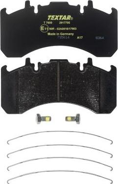 Textar 2917705 - Brake Pad Set, disc brake autospares.lv