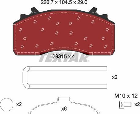 Textar 2931501 - Brake Pad Set, disc brake autospares.lv