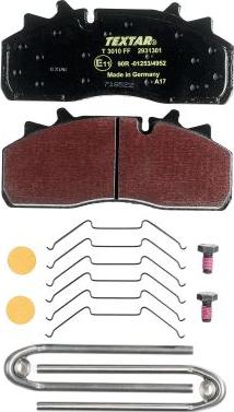 Textar 2931301 - Brake Pad Set, disc brake autospares.lv