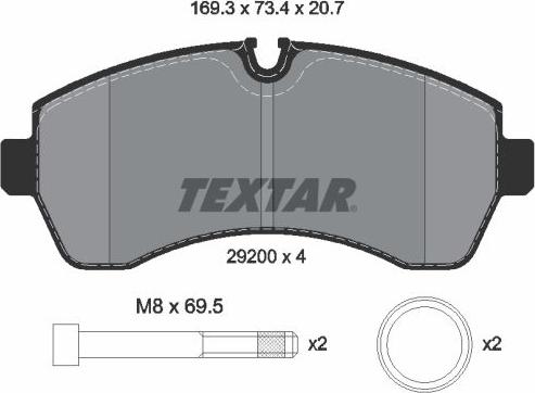 Textar 2920006 - Brake Pad Set, disc brake autospares.lv