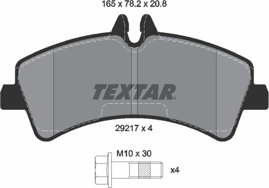 Textar 2921702 - Brake Pad Set, disc brake autospares.lv