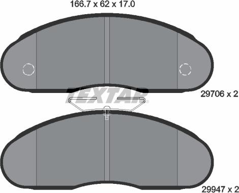 Textar 2970602 - Brake Pad Set, disc brake autospares.lv