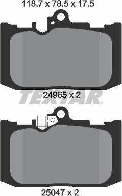 Textar 2496501 - Brake Pad Set, disc brake autospares.lv