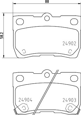 Textar 2490203 - Brake Pad Set, disc brake autospares.lv