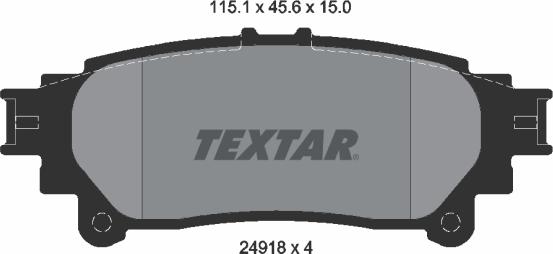 Textar 2491801 - Brake Pad Set, disc brake autospares.lv