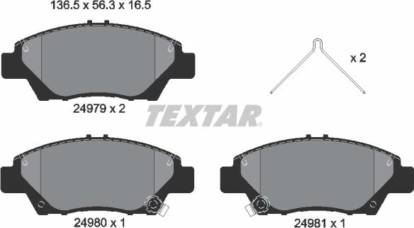 Textar 2497901 - Brake Pad Set, disc brake autospares.lv