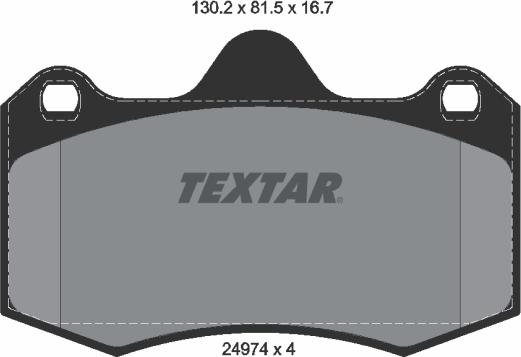 Textar 2497401 - Brake Pad Set, disc brake autospares.lv