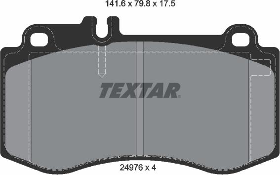 Textar 2497601 - Brake Pad Set, disc brake autospares.lv