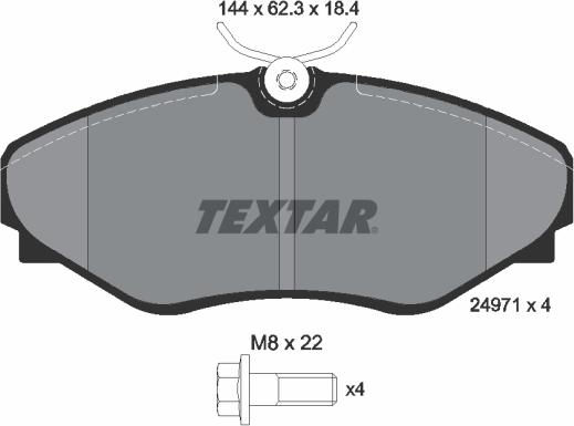 Textar 2497101 - Brake Pad Set, disc brake autospares.lv