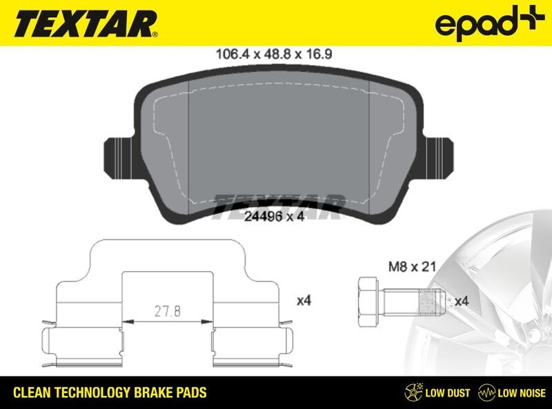 Textar 2449601CP - Brake Pad Set, disc brake autospares.lv