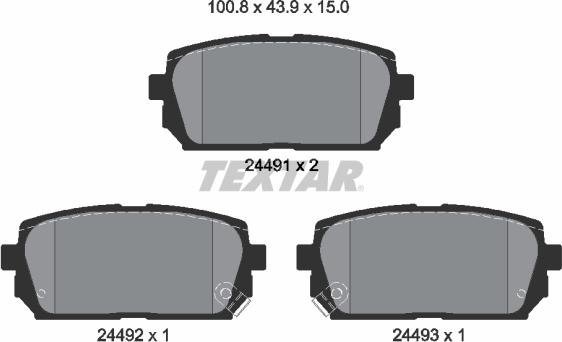 Textar 2449101 - Brake Pad Set, disc brake autospares.lv