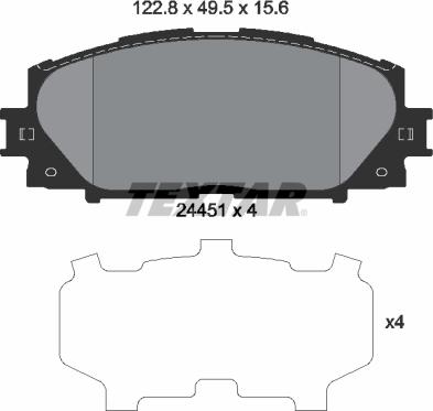 Textar 2445101 - Brake Pad Set, disc brake autospares.lv