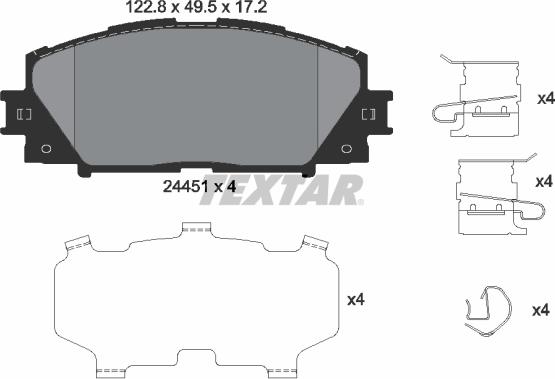 Textar 2445103 - Brake Pad Set, disc brake autospares.lv