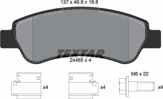 Textar _2446501 - Brake Pad Set, disc brake autospares.lv
