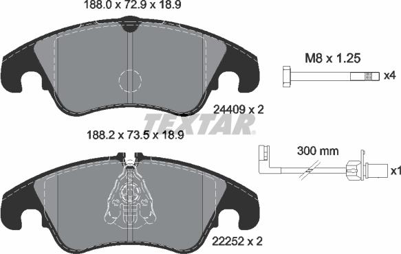 Textar 2440903 - Brake Pad Set, disc brake autospares.lv