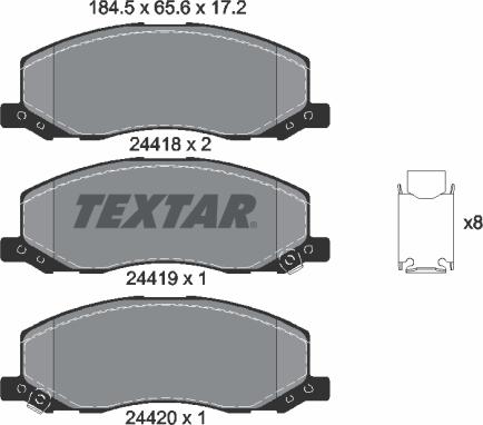 Textar 2441801 - Brake Pad Set, disc brake autospares.lv