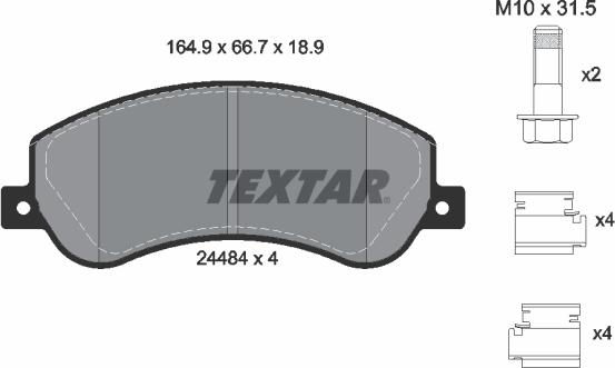 Textar 2448404 - Brake Pad Set, disc brake autospares.lv