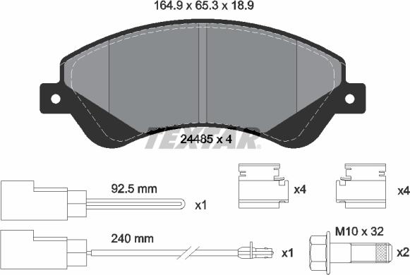 Textar 2448501 - Brake Pad Set, disc brake autospares.lv