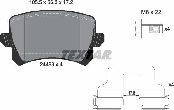 Textar 2448301 - Brake Pad Set, disc brake autospares.lv