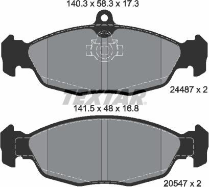 Textar 2448701 - Brake Pad Set, disc brake autospares.lv