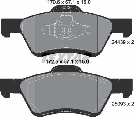 Textar 2443901 - Brake Pad Set, disc brake autospares.lv