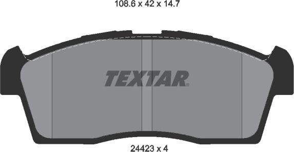 Textar 2442301 - Brake Pad Set, disc brake autospares.lv