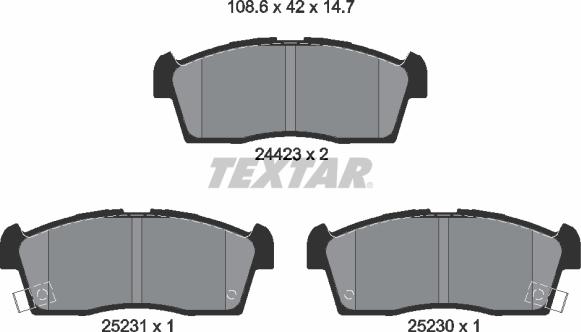 Textar 2442302 - Brake Pad Set, disc brake autospares.lv