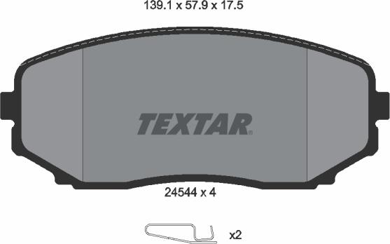 Textar 2454401 - Brake Pad Set, disc brake autospares.lv