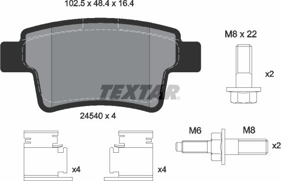 Textar 2454001 - Brake Pad Set, disc brake autospares.lv