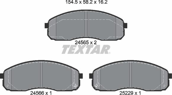 Textar 2456501 - Brake Pad Set, disc brake autospares.lv