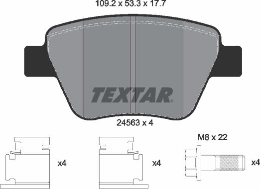 Textar 2456301 - Brake Pad Set, disc brake autospares.lv