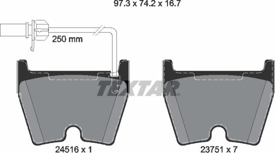 Textar 2451601 - Brake Pad Set, disc brake autospares.lv