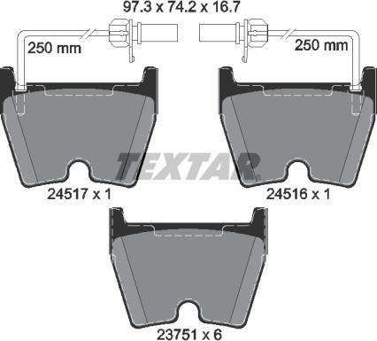 Textar 2451701 - Brake Pad Set, disc brake autospares.lv