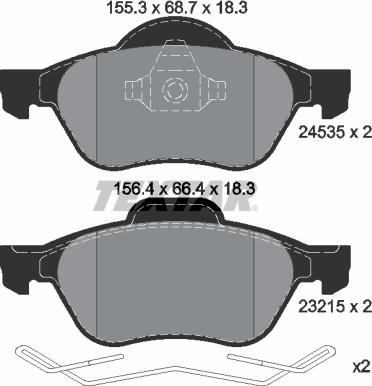 Textar 2453501 - Brake Pad Set, disc brake autospares.lv