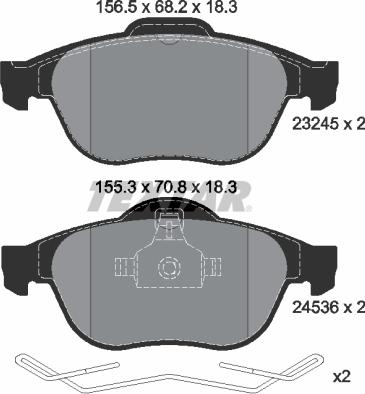 Textar 2453601 - Brake Pad Set, disc brake autospares.lv